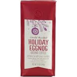 World Market Coffee Seasonal Holiday Eggnog Ground Coffee - Pack of 2 Bags - 12 oz Per Bag - 24 oz Total - Bulk Limited Edition Ground World Market Coffee
