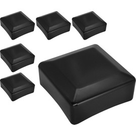 SKIR'CO Pack of 6 Square Fence Post Caps, 80 x 80 mm, Black Plastic Caps for Fence Posts, Colour: Black RAL 9005