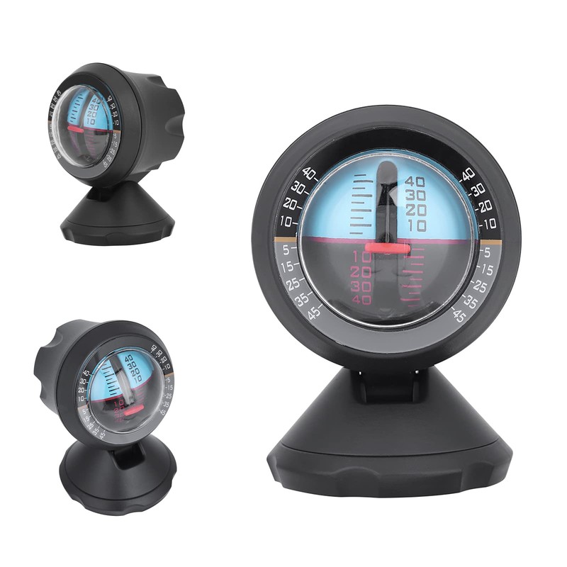 FTVOGUE Car Inclinometer, Black Car Angle Indicator Level Meter Incline