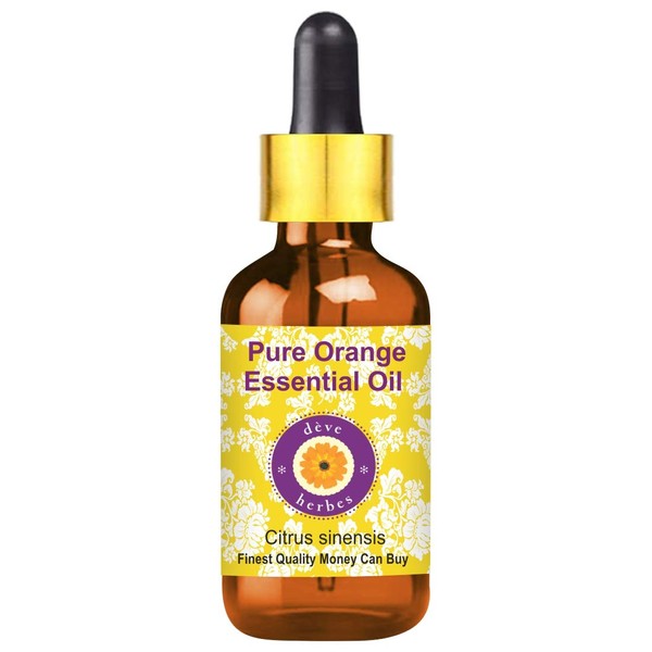 Deve Herbes Pure Orange Essential Oil (Citrus sinensis) with Glass