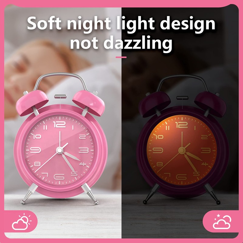 Yumyolk Classic Analogue Alarm Clock with Snooze Function, Vintage Quiet