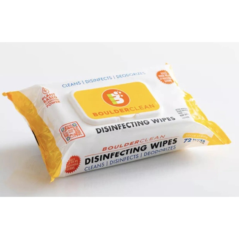 BoulderClean Boulder Clean Disinfecting Wipes, Fresh Lemon 72 Count Each