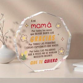 Acrylic Decorative Signs Plaques for Mom in Spanish, Regalos Para Mama, Dia de la Madre Regalos, Spanish Mom Gifts from Daughter Birthday Gifts for Mother, Regalo dia de la madre