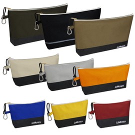 LeMotech Zipper Tool Bag with Carabiners, Water Resistant Stand-Up Utility Pouch Heavy Duty 1680D Oxford, Multipurpose Storage Pouch, 9 Pack