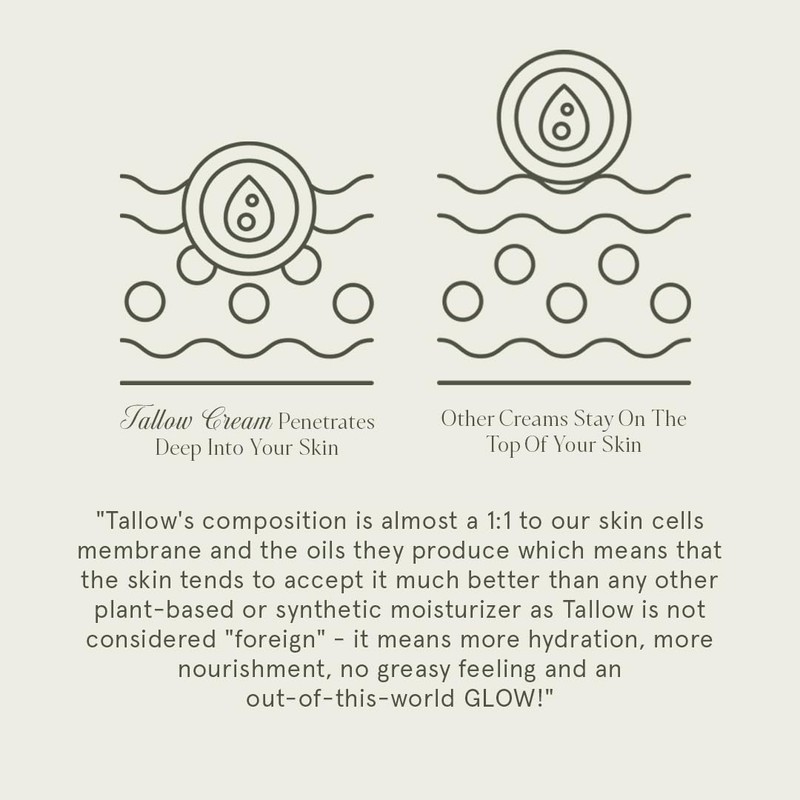 KUSHI Grass-Fed Whipped Tallow Cream Moisturizer for Face & Body