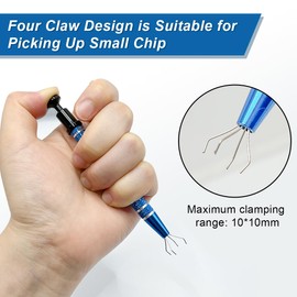 Piercing Ball Grabber Tool 3 Pcs Jeweler's Pick Up Tool, 4-Claw Stainless Steel Tweezers Prongs Diamond Jeweler's Pick Up Tool for Tiny Objects Chip Electronic Components Terp Pearls Terp Pearls