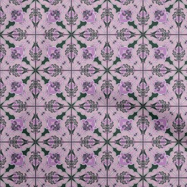 oneOone Velvet Mauve Fabric Damask Quilting Supplies Print Sewing Fabric by The Meter 58 Inch Wide