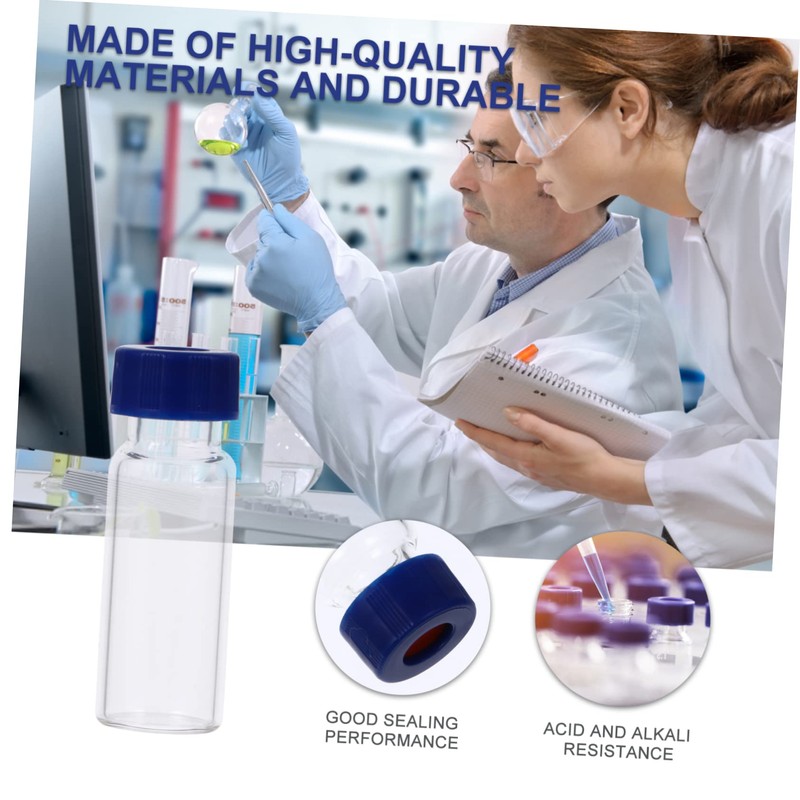 Ipetboom 100pcs Glass Sampling Vials with Screw Caps Airtight Seal