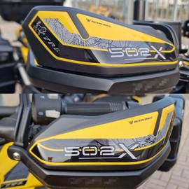 Resin Bike Adesivi Moto Compatibile con Benelli TRK 502X 2021-2026 Giallo. Protezione Moto Paramani Antigraffio e Antiurto. Adesivo 3D Resinato Made in Italy