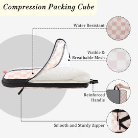 U+U 4 Set/6 Set/8 Set/10 Set Compression Packing Cubes - Ultralight Travel Organizers with Laundry Bag and Cosmetic Bag, Space-Saving Suitcase Organizer for Travel, Business Trip and Family Vacation