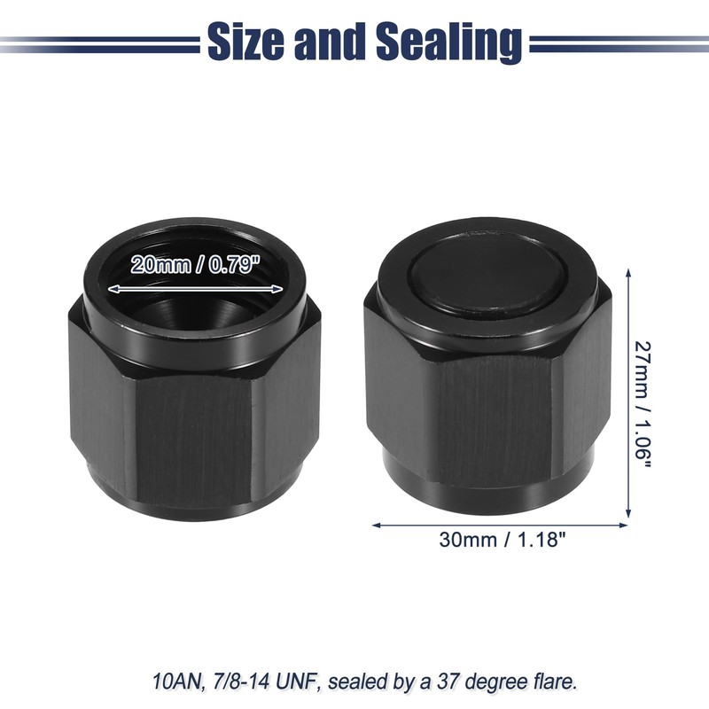 X AUTOHAUX AN10 Universal Flare Cap Fitting Adapter Black -