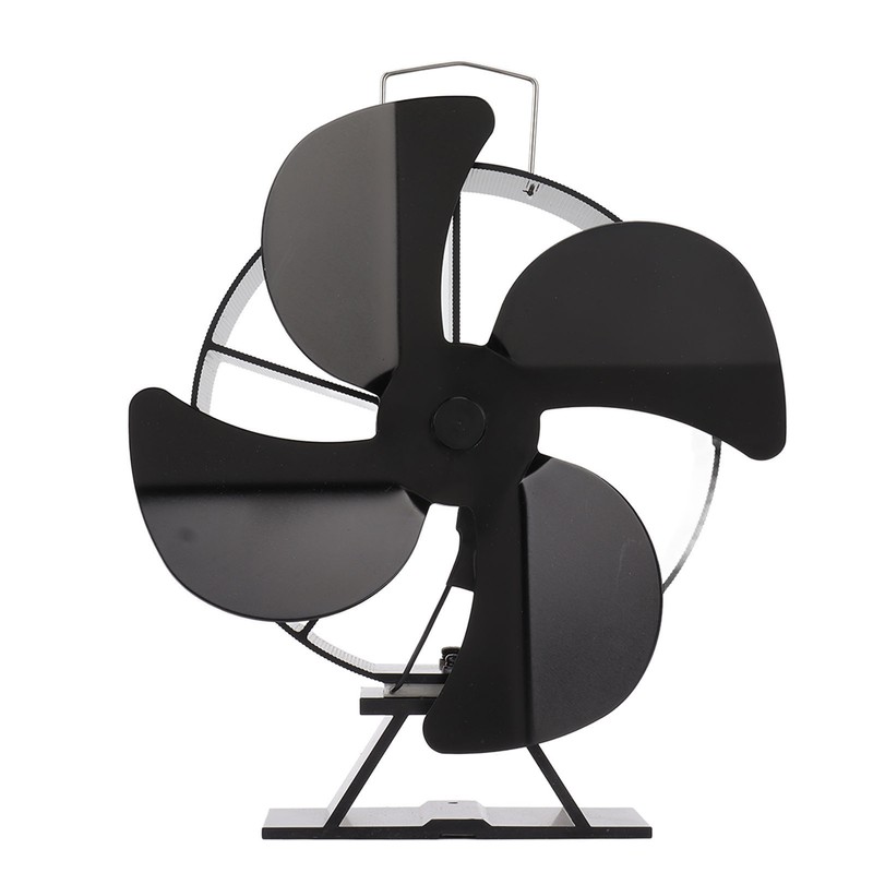 Heat Powered Stove Fan Aluminum Alloy 4 Blades Strong Wind