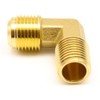 AHFMANG 3PCS 90 Degree Elbow Brass Tube Fitting 3/8" Male