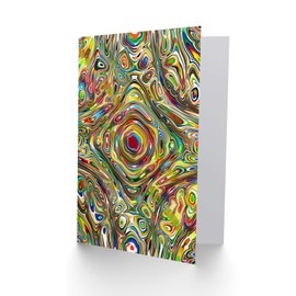 Wee Blue Coo PAINTING PSYCHEDELIC COLOUR DESIGN BLANK GREETINGS BIRTHDAY CARD