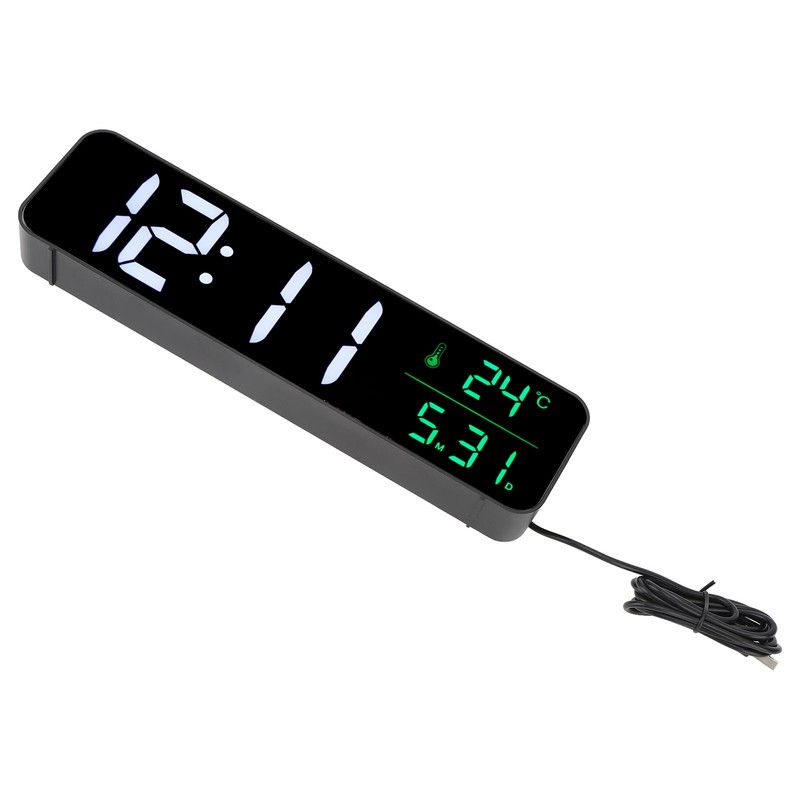 LED Music Alarm Clock 5 Adjustable Brightness 12/24H Large Display