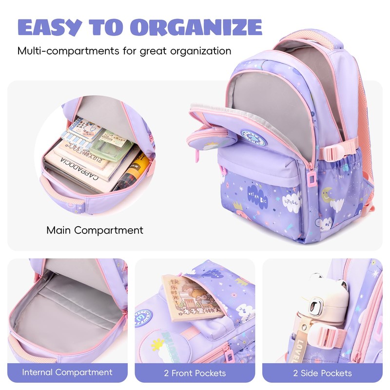 Amythe School Backpack Girls 4-8 Years, 2025 Backpack School Children