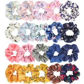20 Pieces Chiffon Hair Ties, Silk Hair Scrunchies, Elastic Hair Ties Scrunchies, Soft Elastic Hair Ties, Suitable for All Hair Types and Hairstyles