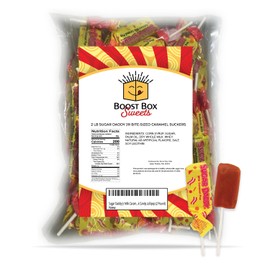 Sugar Daddy Jr Milk Caramel Pop Miniature Sucker Individually Wrapped Bulk Candy Lollipop (2 Pound)