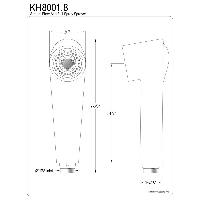 Kingston Brass Gourmetier KH8001 Kitchen Faucet Sprayer, Polished Chrome