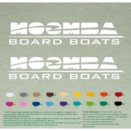Pair of Moomba Boats Compatible Replacement Decals Vinyl Stickers Outboard Motor Set of 2 (12", White 010)