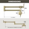 Pot Filler Faucet Gold Wall Mount Kitchen Faucet Folding Double