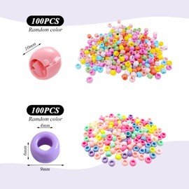 Pack of 100 hair clips, 100 hair pieces, braided divergent beads, colourful hairstyle decoration for girls, comfortable mini hair buckles and hair accessories for children.