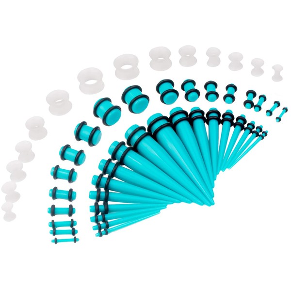 CABBE KALLO 50-Piece Ear Stretching Kit with Acrylic Tapers, Plugs,