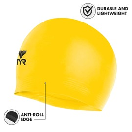 TYR Latex Swim Cap, Florescent Yellow