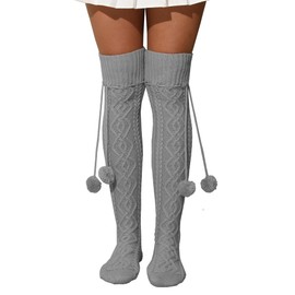 YELAIVP Women's Thigh High Socks - Extra Long Cable Knit Over the Knee Socks and Leg Warmers