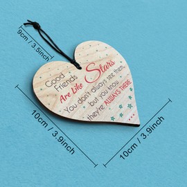 Gifts for Best Friend Women Her Men Friendship Birthday Leaving Colleagues Miss Thank Thinking of You Unusual Present Idea Wooden Hanging Heart Decoration Plaque