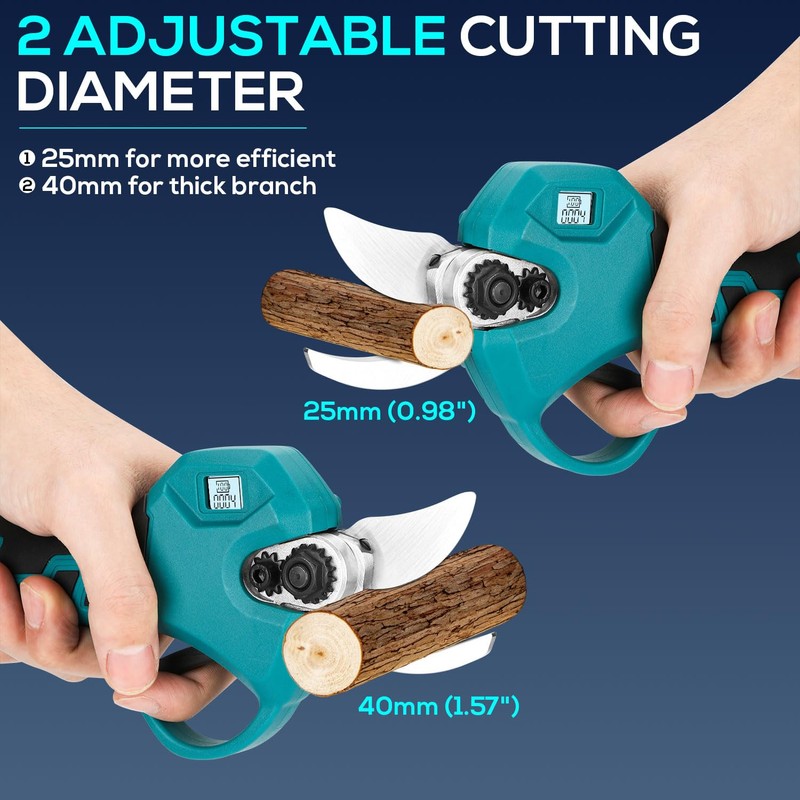Electric Pruning Shears, Cordless Electric Scissors with 2 PCS Rechargeable