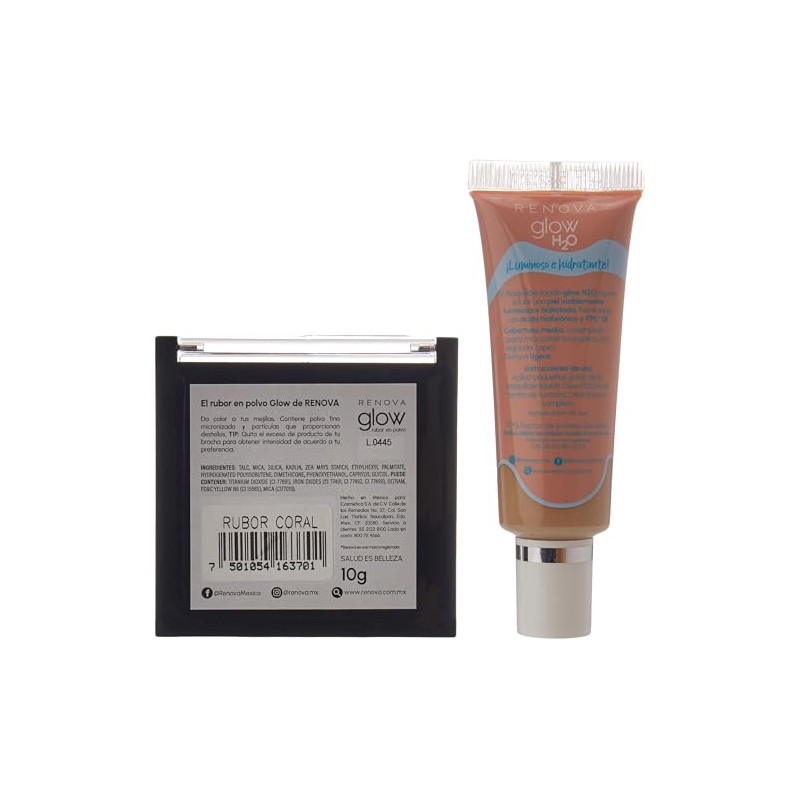Renova | Kit Rubor Coral & Maq Glow H2O Miel