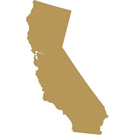 Picniva Gold California CA map Car Truck Notebook Vinyl Decal Sticker Vinyl Decal Home Dicor 20 inchs Wide