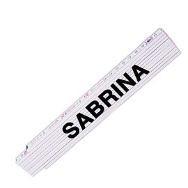Folding ruler with name Sabrina for women, high-quality brand metre, link scale printed with name, many names to choose from
