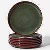 Pokini Stoneware Dinner Plates Set of 6, Ceramic Plates With