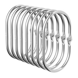 Bathway Chrome Shower Curtain Rings - 12 Pcs Anti-Drop, Rust Proof Metal Shower Hooks for Curtain Rod