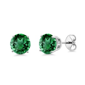Gem Stone King 925 Sterling Silver 7MM Round Gemstone Birthstone Stud Earrings For Women Men