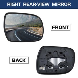 Power Heated Right Side Rear View Mirror Replacement Glass for Lexus RX330 (2004-2006), RX350 (2007-2009), RX400h (2006-2009) - Direct Fit, High Visibility, Passenger Side Mirrors Glass