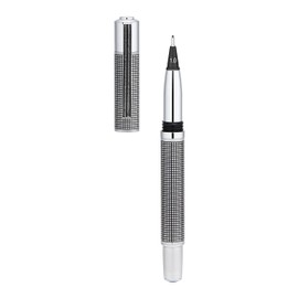 Yookers Metis Refillable Fibre Pen in Satin Chrome Black Grid 1.0mm Tip