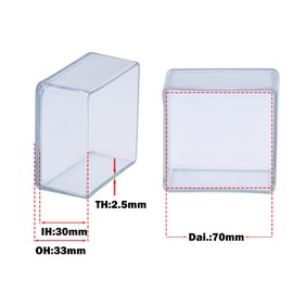 Flyshop 12PCS Chair Leg Caps Tips PVC Patio Floor Protectors Flexible Non-Scratch Square Furniture Table Feet Covers, 2-3/4" x 2-3/4", 70 x 70 mm, Transparent