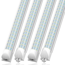 SHOPLED 4FT LED Shop Light, 48W 7200LM 6000K Cool White, D-Shape 300° Beam Angle, Linkable T8 LED Tube Lights Fixtures, 4 Foot Shop Lights for Workshop Garage Workbench, ETL Listed, 4 Pack