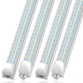 SHOPLED 4FT LED Shop Light, 48W 7200LM 6000K Cool White, D-Shape 300° Beam Angle, Linkable T8 LED Tube Lights Fixtures, 4 Foot Shop Lights for Workshop Garage Workbench, ETL Listed, 4 Pack