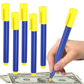 Lithyc Pack of 5 pens, banknote checker - money pen checker euro - counterfeit money pen - suitable for shops, small businesses, retail shops etc., for authenticity checking various banknotes