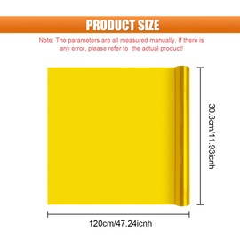 12" x 48" Car Light Tint Film, Yellow Self Adhesive Car Headlight Tint Wrap Film, Vinyl Tinted Color Sticker Sheet Roll for Car Headlight, Brake Light, Tail Light, Fog Light (Yellow)