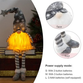 Bseical Christmas Gnome Decoration Set of 3, Christmas Gonks Gnomes Plush Swedish, Christmas Gonks Light Up, Gnome Christmas Jumper Large Grey Pink, UK Christmas Elves Xmas Decorations Long Legs