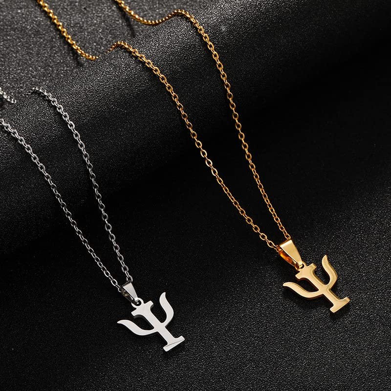 LLYANZ Simple PSI Symbol Letter Pendants Necklaces (gold)