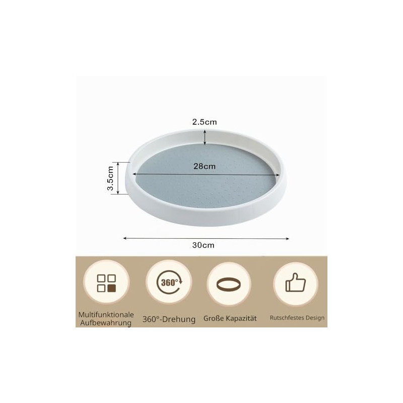 Lazy Susan Turntable 30cm Rotating Organizer Large Size Non-Slip Spice