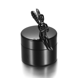 AIWENXI Urn for Ashes Angel Cremation Urns for Human or Pet Ashes- Stainless Steel Handcrafted Decorative Urns for Funeral(Black