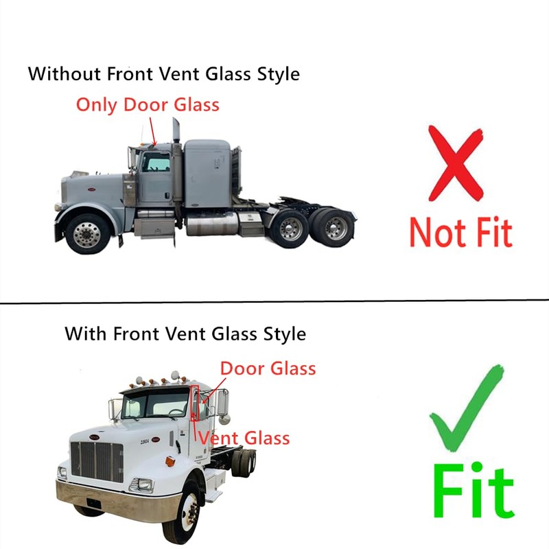 Front Door Window Door Glass Compatible with Peterbilt 367 384