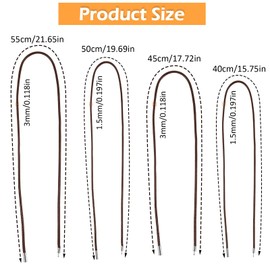 AHQiZFX Brown Cord Necklace, 4pcs DIY Woven Wax Rope Chain for Pendant, 1.5/3mm Width, 16”18" 20" 22" Brown Fake Leathers Cords with Clasp, Beading Cords and Threads for DIY Jewelry Making